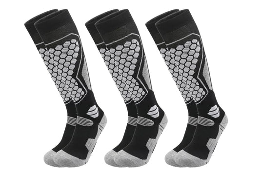 Ski Thermal Socks Thermal Knee High Socks for Snowboarding Winter Warmth Socks -Black