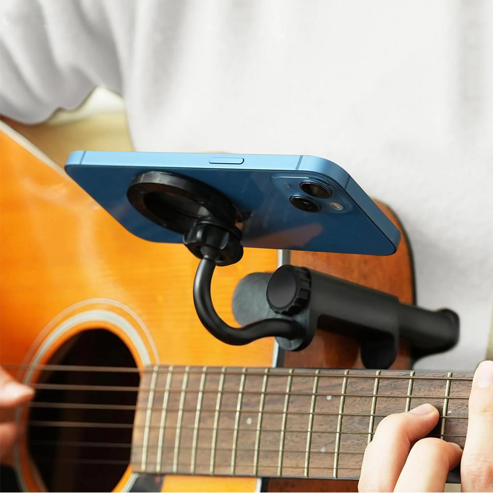 Magnetic Guitar Phone Holder No Drill Guitar Mobile Phone Bracket With Rotatable Arm