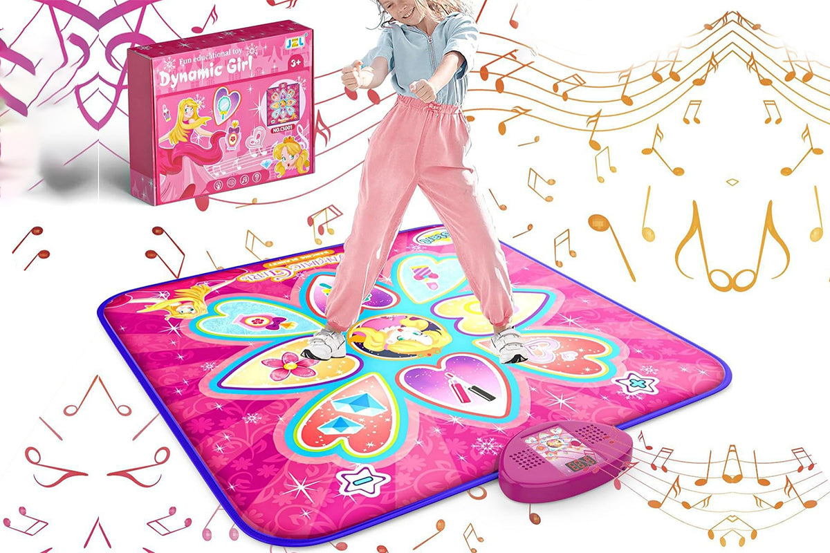 Dance Mat Pink Princess Toys for Girls Electronic Dance Pad with 7 Game Modes Musical Mat Christmas Gift
