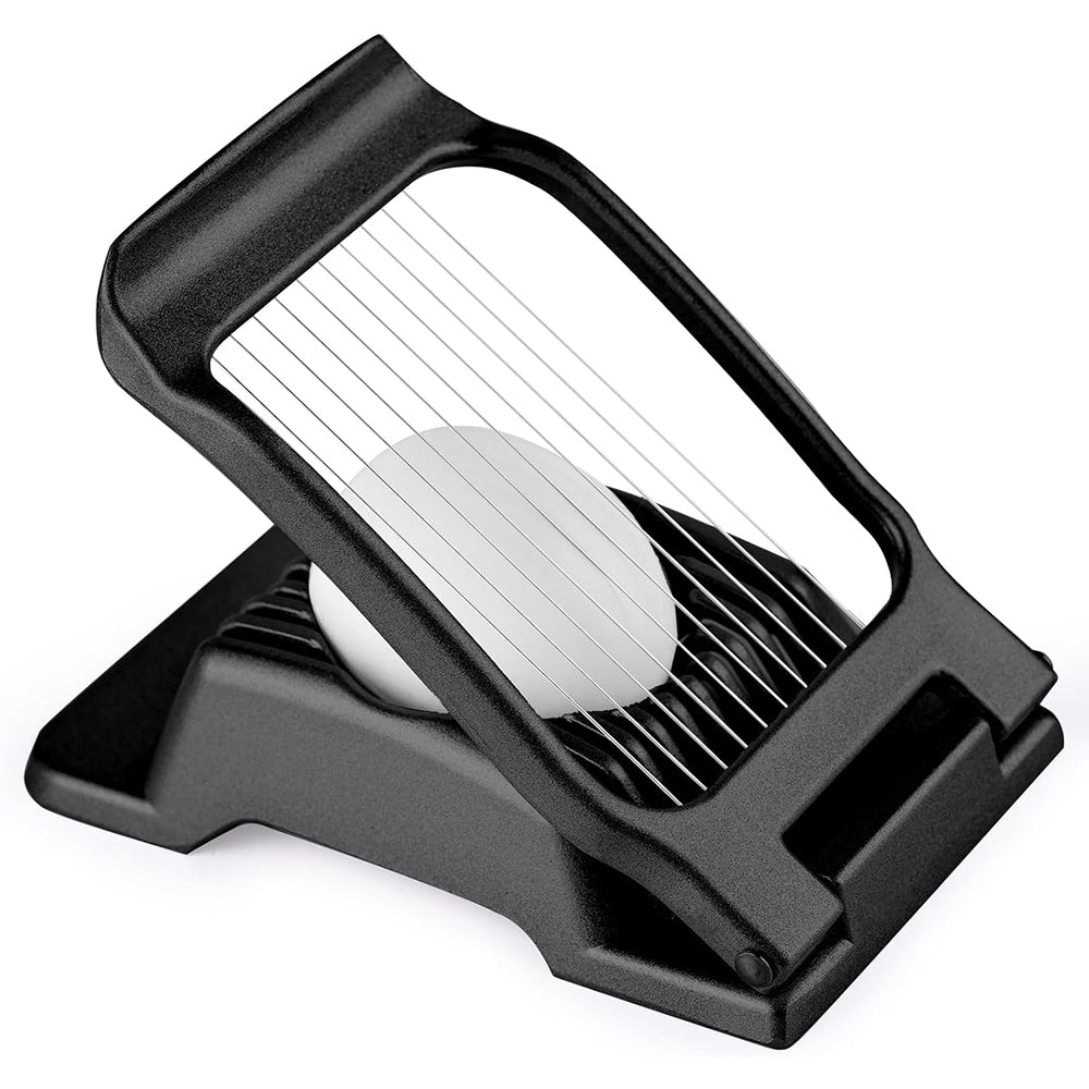 Aluminum Alloy Egg Slicer for Hard Boiled Eggs Strawberry Slicer for Sandwiches-Black