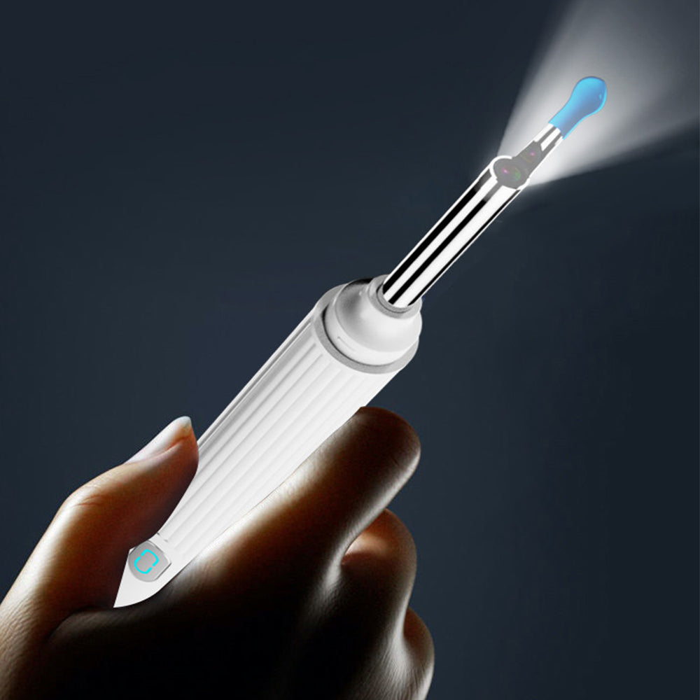 3.5mm Ear Wax Remover Tool Kits WiFi Ear Endoscope Wireless Otoscope with 6 LED Lights -White