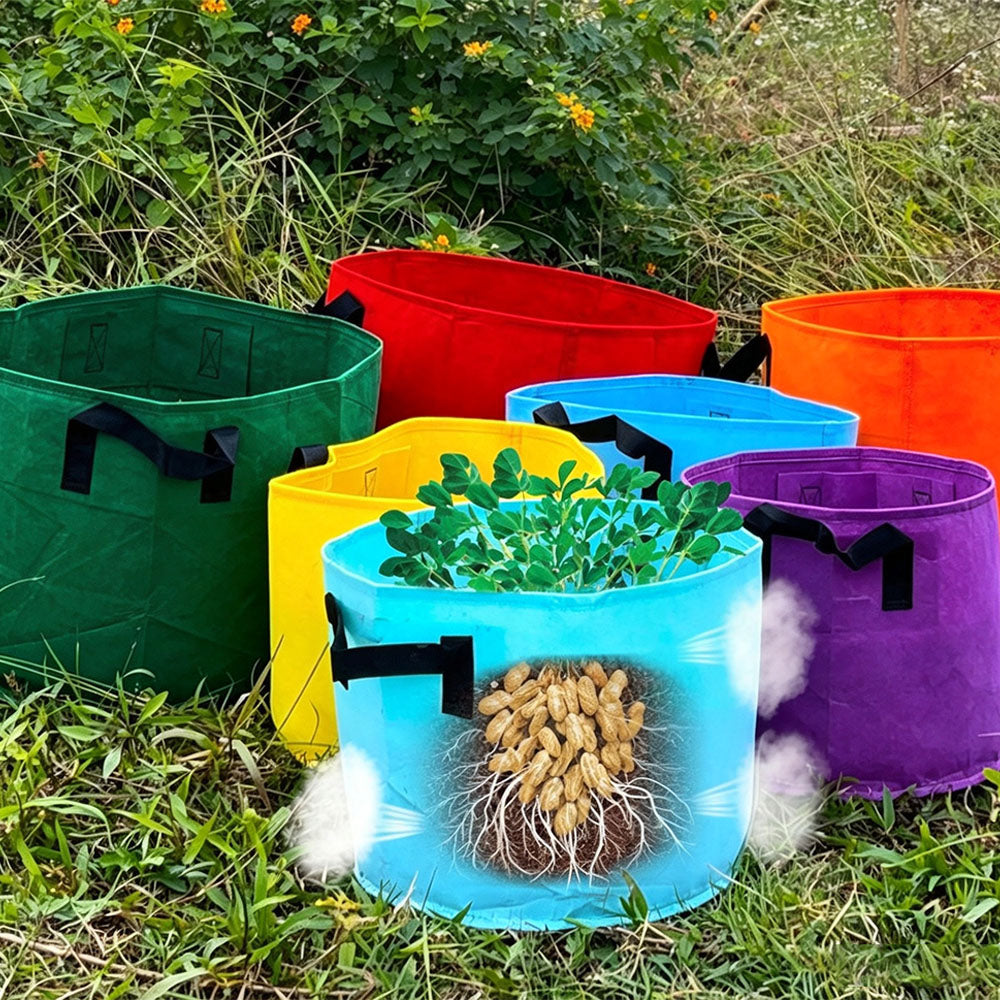 7 Piece Mixed Color Felt Grow Bags