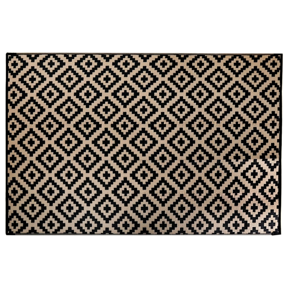 Camping Mat Outdoor Woven Mat Waterproof Reversible Picnic Rug for Beach Tent-Beige
