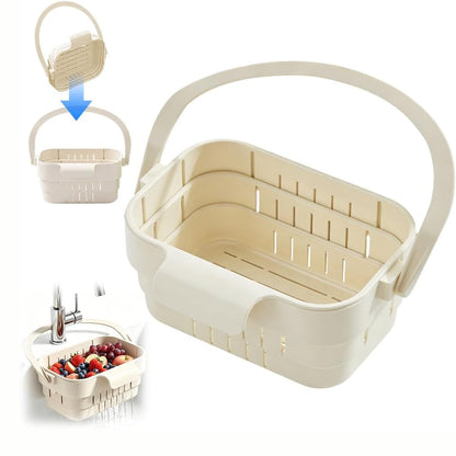 2Pcs Foldable Hanging Sink Strainers in White and Green
