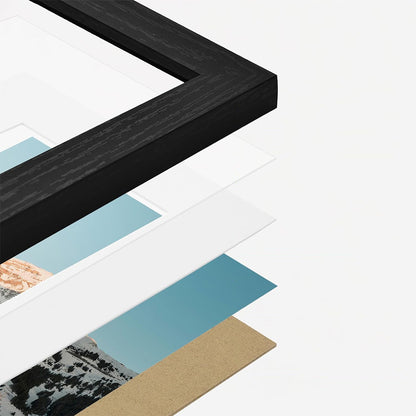 15 Piece Picture Frame Set Multi-size Collage Photo Frames for Wall or Tabletop Display-Black