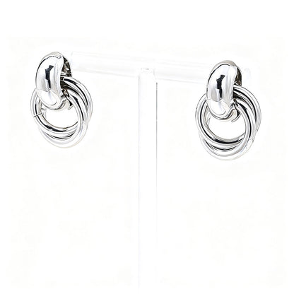 2 Pairs Women’s Geometric Dangle Drop Earrings with Large Knot Design