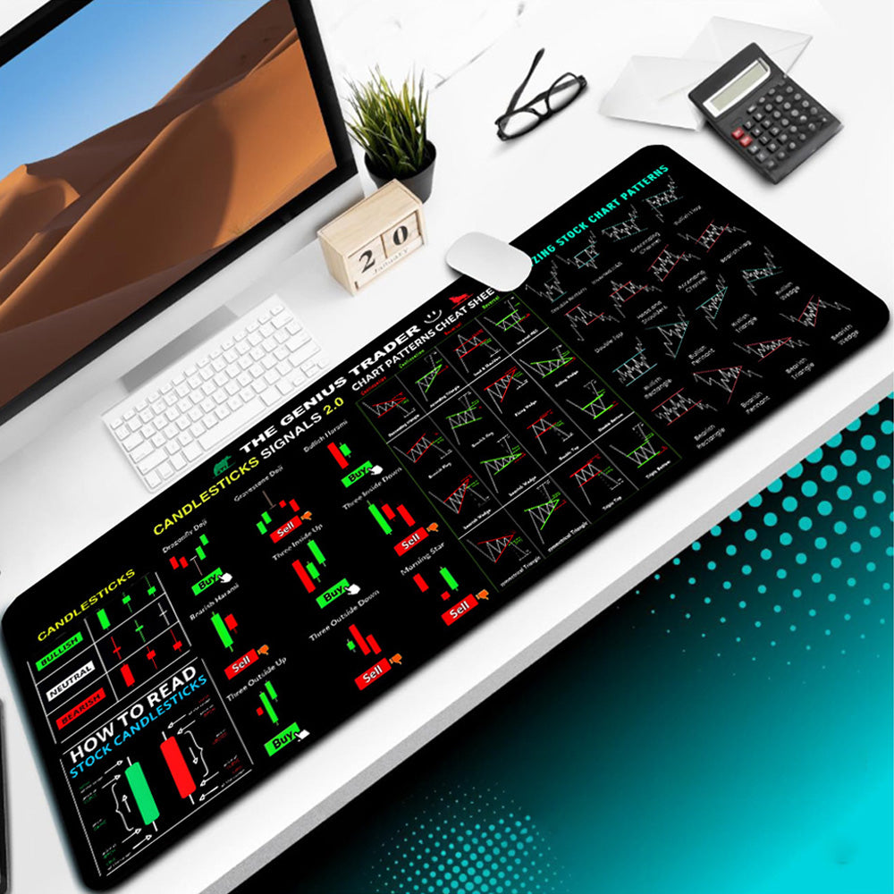 Stock Market Chart Mouse Pad Computer Mouse Mat for Home Office