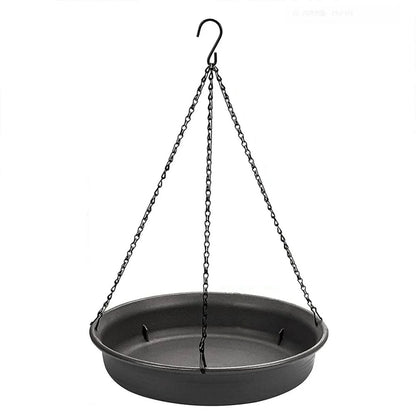 Large Capacity Waterproof Hanging Bird Feeder Attracting Birds for Garden Yard Black