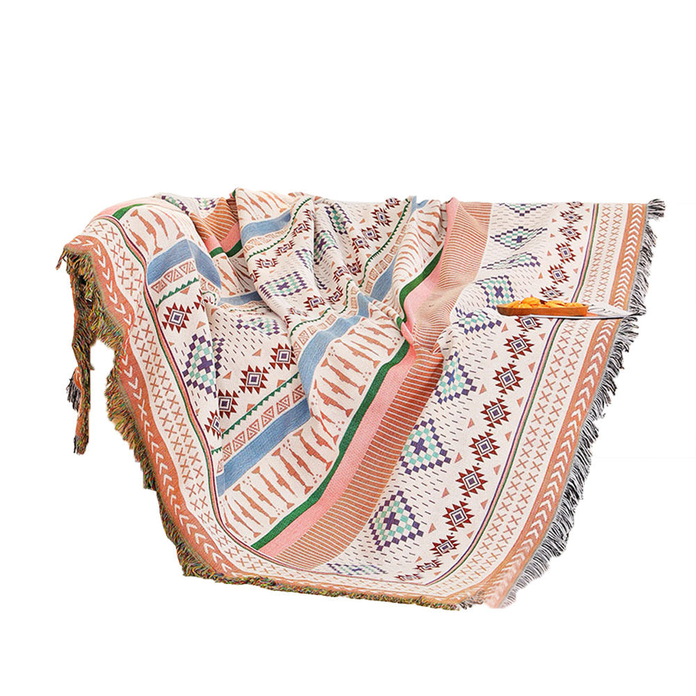 Aztec Style Throw Blanket Bohemian Sofa Blanket Cover for Couch Chair Bed Home Outdoor Beach Travel Style 2