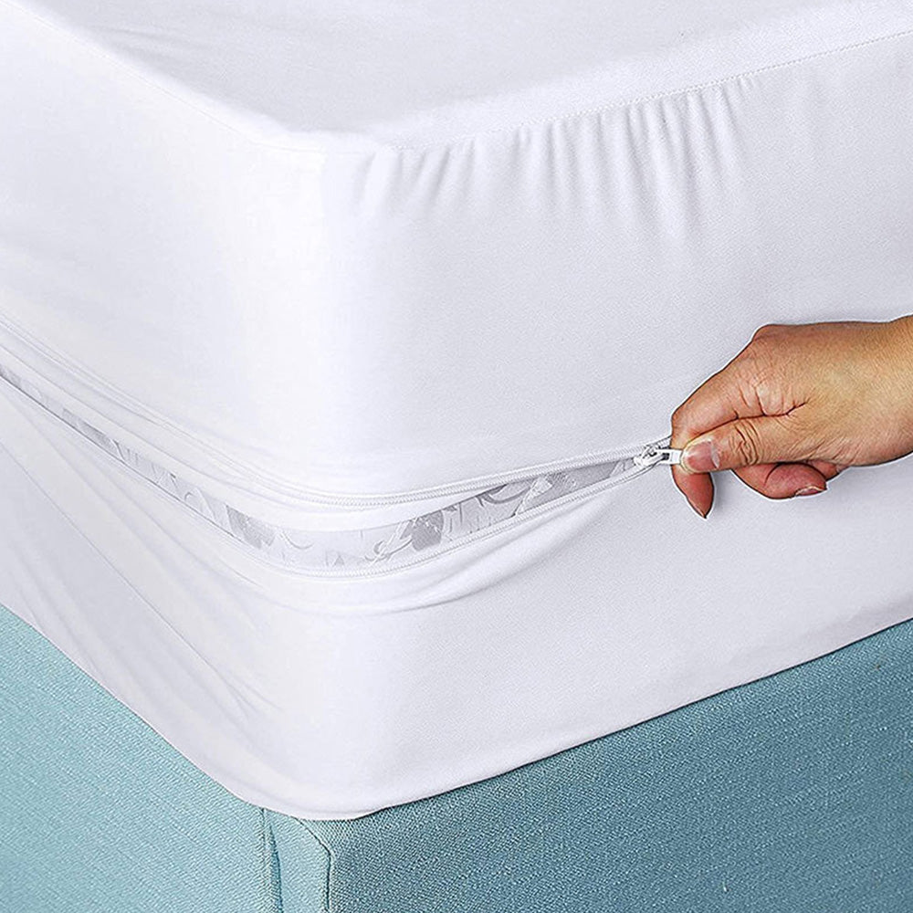 2Pcs Zippered Mattress Protector Waterproof and Bed Bug Proof Mattress Protector