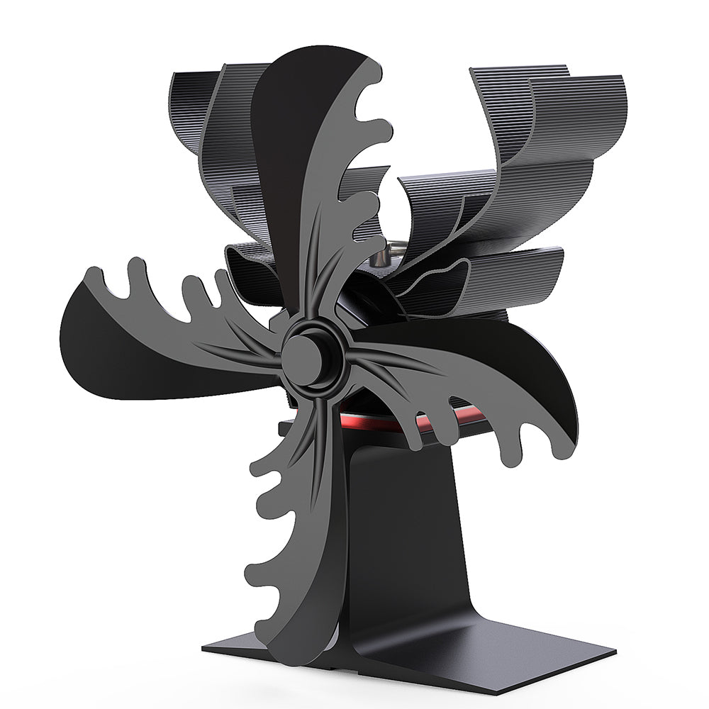 4-Blade Fireplace Stove Fan Wood Top Burner Self-Powered Ecofan