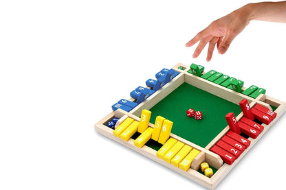 2Pcs Wooden Shut The Box Dice Game Drinking Dice Toy Family Traditional Game Puzzle Board Game