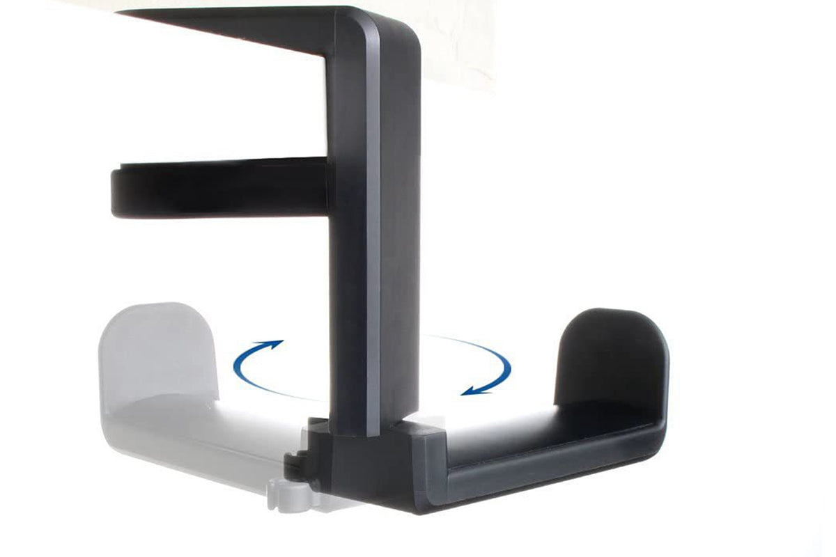 Headset Holder Headphone Hook Rotating Arm Under Desk Headphone Hanger -Black