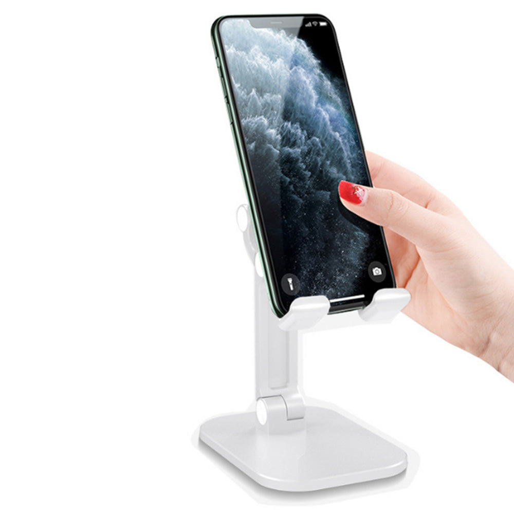 Foldable Desktop Stand for Tablet Cell Phone Adjustable Ergonomic Holder Mount White