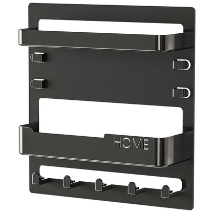 Bedside Shelf Accessories Organizer Wall Mount Self Stick On Cool Stuff for Bedroom Storage and Organization-Black