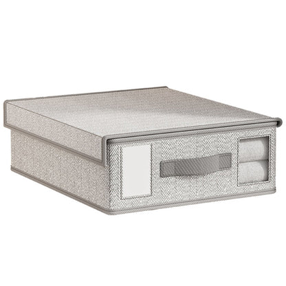 Foldable Bed Sheet Organizer Non-woven Closet Organizers with Clear Window Style 3