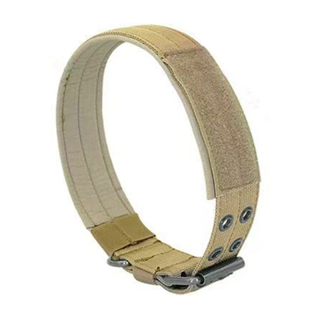 Adjustable Padded Nylon Dog Collar and Leash Set for Large Dogs - Khaki
