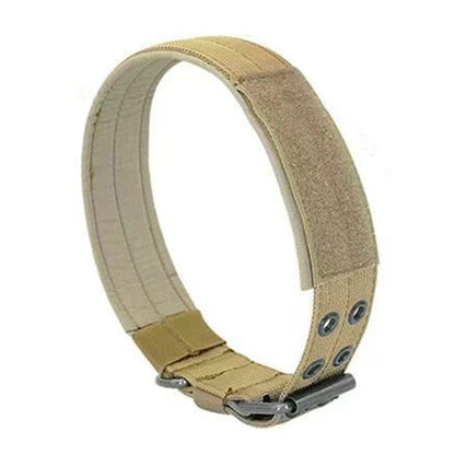 Adjustable Padded Nylon Dog Collar and Leash Set for Large Dogs - Khaki