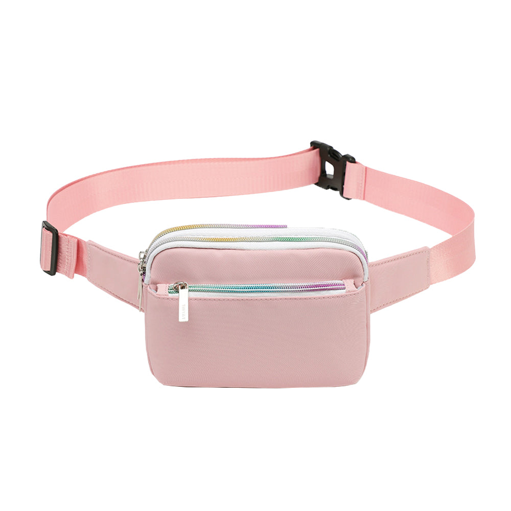 Chest Waist Packs Fanny Pack Waist Belt Bag for Women and Men Pink