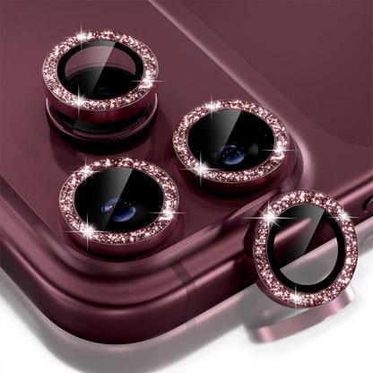 Glitter Camera Lens Protector for iPhone 18 Pro Alumina Glass Lens Cover Red