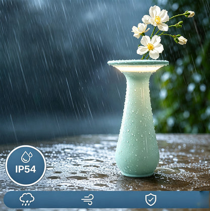 Rechargeable Vase Table Night Light with Warm Dimmable Glow - Green