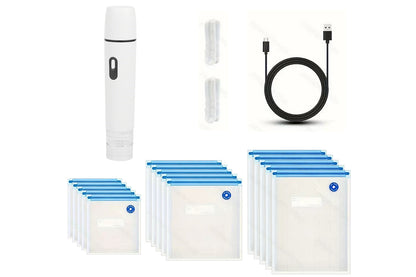 Compact Food Vacuum Sealer with 15 Reusable Vacuum Bags