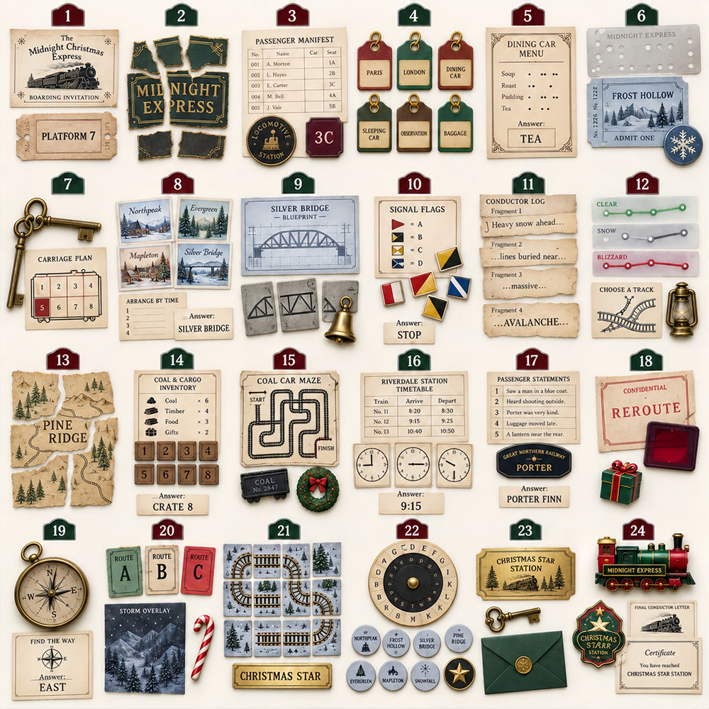 Mystery Advent Calendar For Adults Save Christmas 24 Day Puzzle
