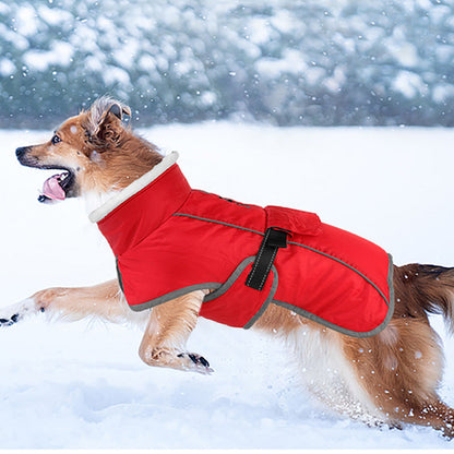 Winter Dog Coat Water Repellent Jacket for Small and Large Breeds Red