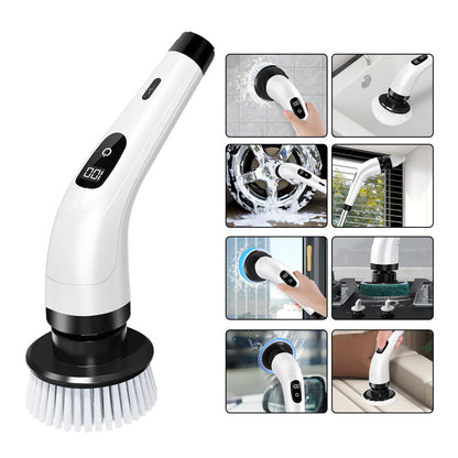 8-in-1 Handheld Electric Spin Scrubber Cordless Car Floor Cleaning Brush