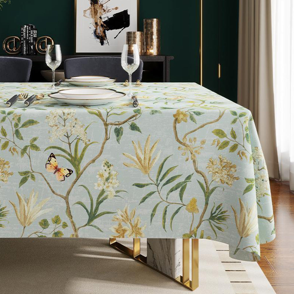 PVC Waterproof Oil Proof Tablecloth Clean Dining Cover-Green