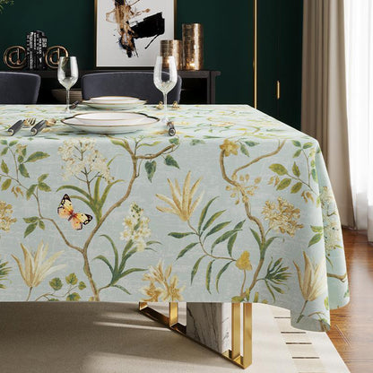 PVC Waterproof Oil Proof Tablecloth Clean Dining Cover-Green