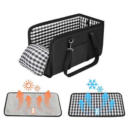 Oxford Fabric Center Console Pet Vehicle Seat Carrier - Black