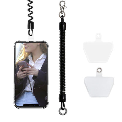 2Pcs Retractable Phone Tether Lanyard with Carabiner and Phone Strap Patch Anchor