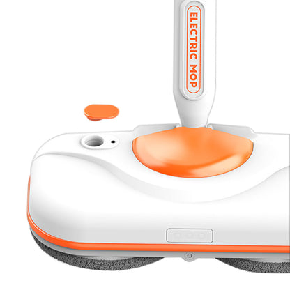 Cordless Electric Spin Mop with LED Light & 750ML Water Sprayer White