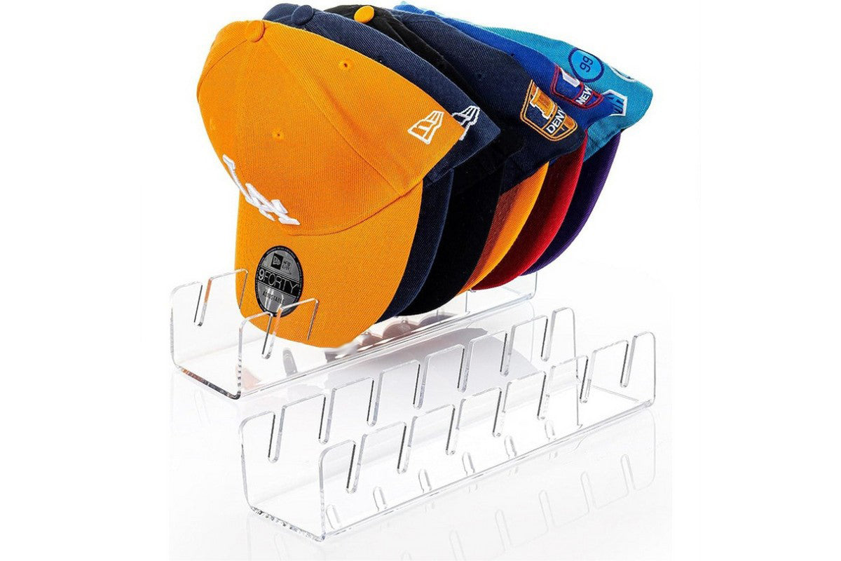 2Pcs Hat Stand Acrylic Hat Organizer for 14 Baseball Caps Storage Organizer