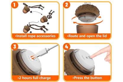 Interactive Dog Toy Ball Dog Rolling Ball with Motion Activated Moving Puppy Toy-Acorn