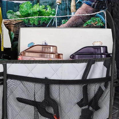 55L Foldable Car Trunk Organzier 6-Pocket Storage Box for Home Car Office White