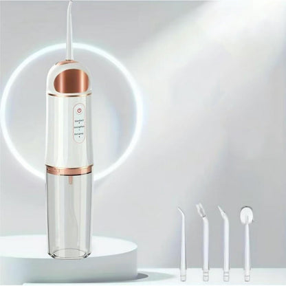 Electric Water Flosser for teeth with 4 Jet Tips Portable Floss Irrigation Cleaner-White