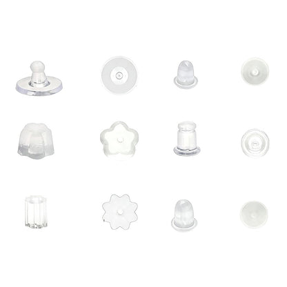 600Pcs Silicone Earring Backs Replacement Set with Storage Box and 6 Styles for Earrings