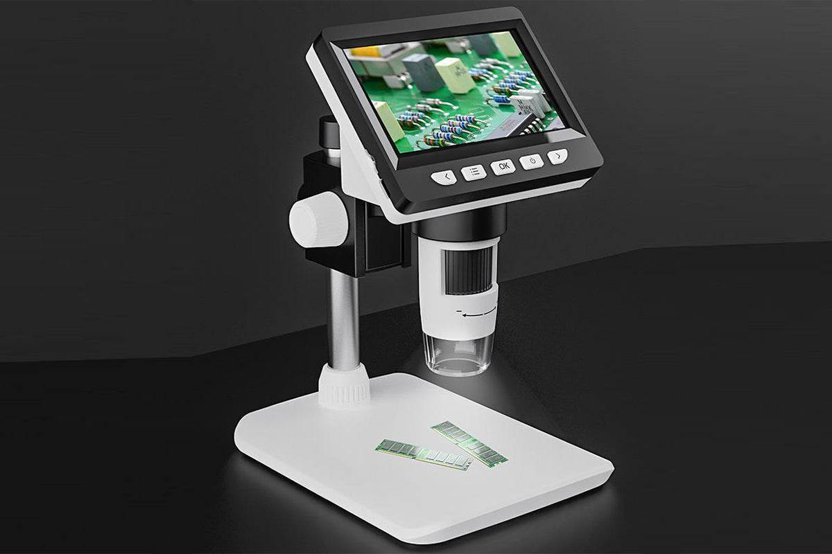 Digital Microscope 1000x Coin Magnifier Compatible with Windows Mac-White