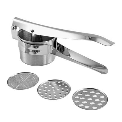 Stainless Steel Potato Ricer with 3 Interchangeable Discs