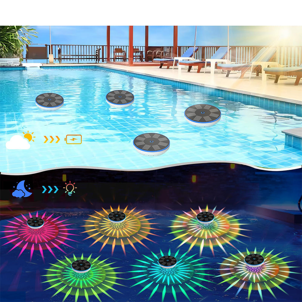 2 Pieces Floating Solar Light with 6 Color Modes Waterproof Floating Lights