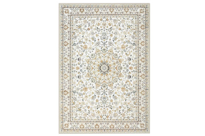 Vintage Boho Rug Non-Slip Floor Carpet - White