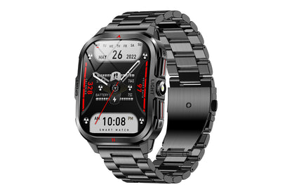 2.01inch Smartwatches with 100 Sports Modes Bluetooth Call Music Control for iPhone -Black metal strap