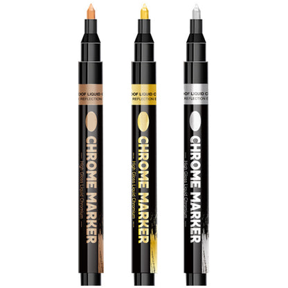3 Colors Chrome Plating Paint Marker Pens Set