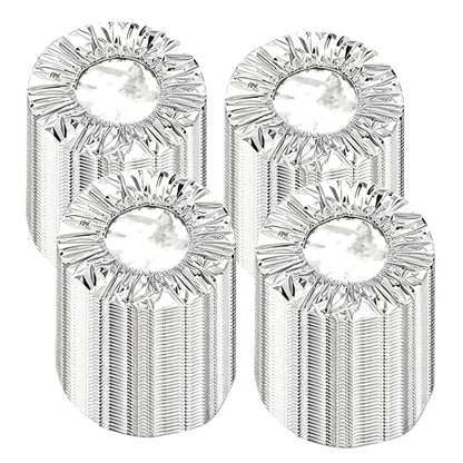 200Pcs Reusable Elastic Aluminum Foil Food Covers