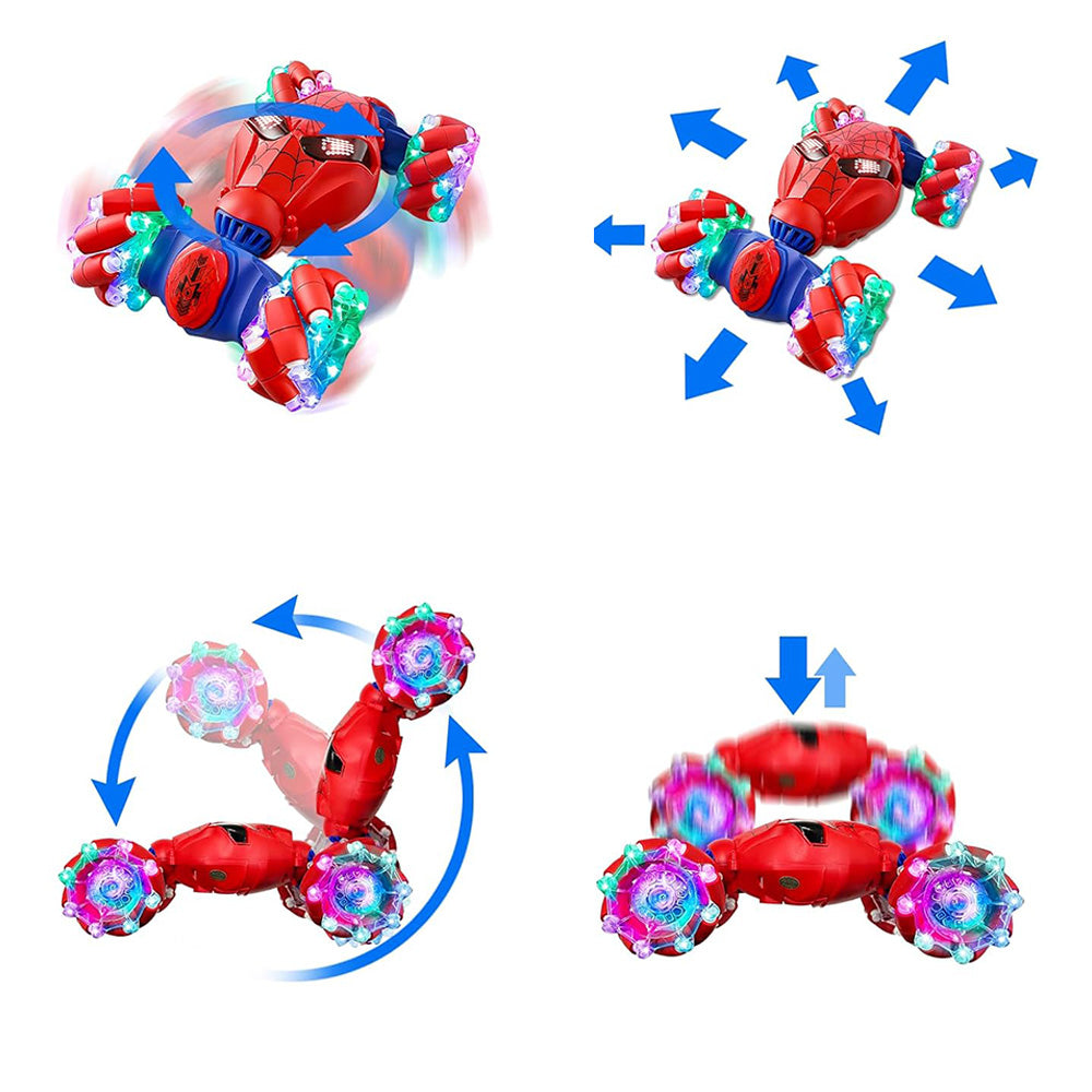 4WD Gesture Sensing RC Stunt Car with Drift Lights & Music Hand-Controlled Toy Red