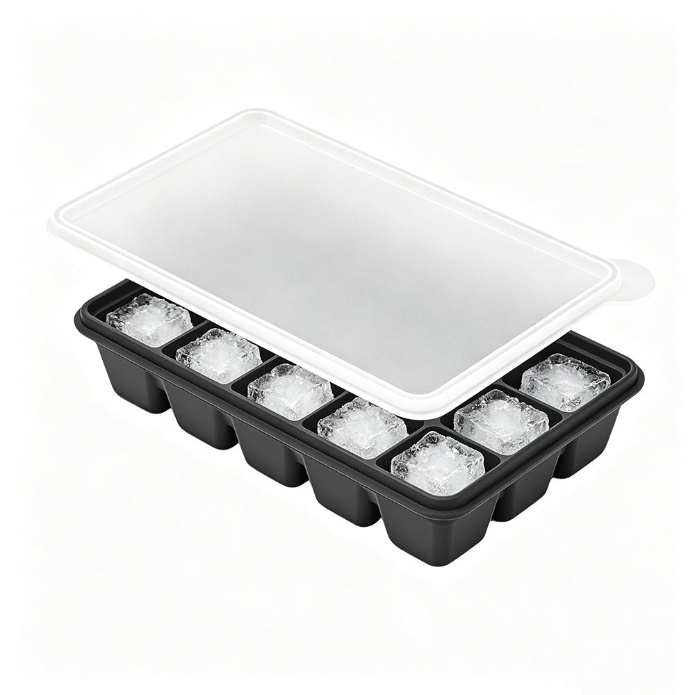 3 Pack Silicone Ice Cube Trays -Black