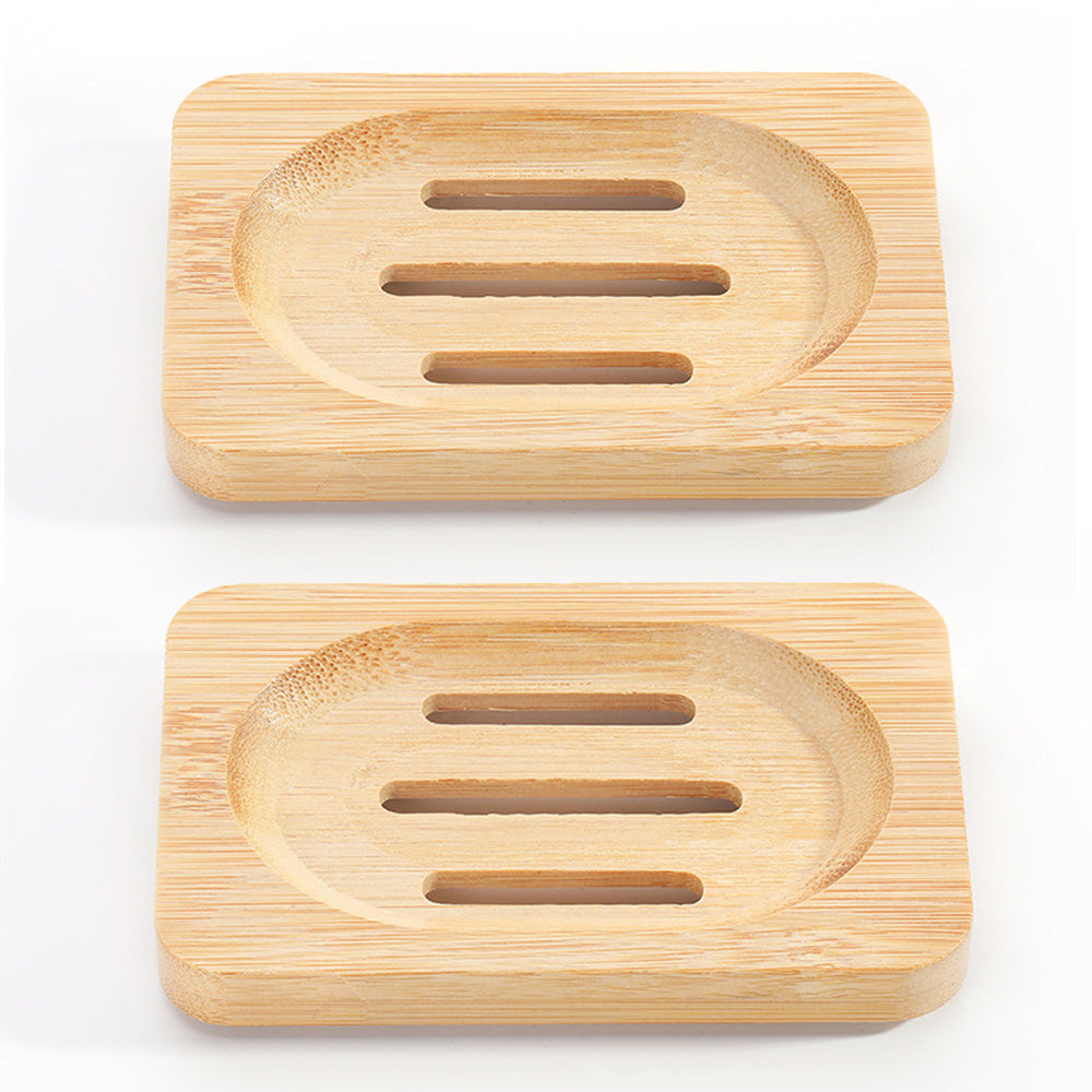 2PCS Wood Soap Dish Storage Soap Holder Soap Tray For Home Bathroom