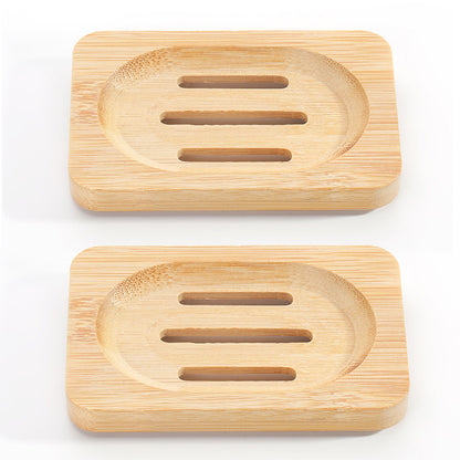 2PCS Wood Soap Dish Storage Soap Holder Soap Tray For Home Bathroom